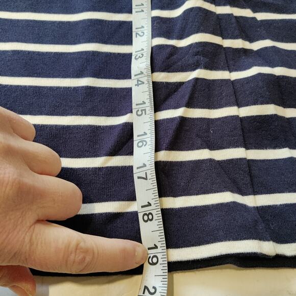 Boden Navy & White Striped Mini Skirt Size 8 Long - Picture 8 of 10